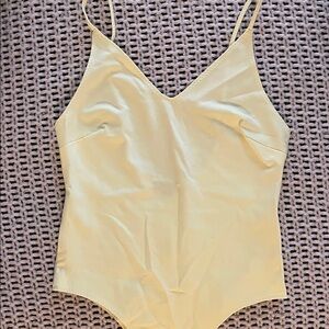 Pastel Yellow Spaghetti Strap Bodysuit